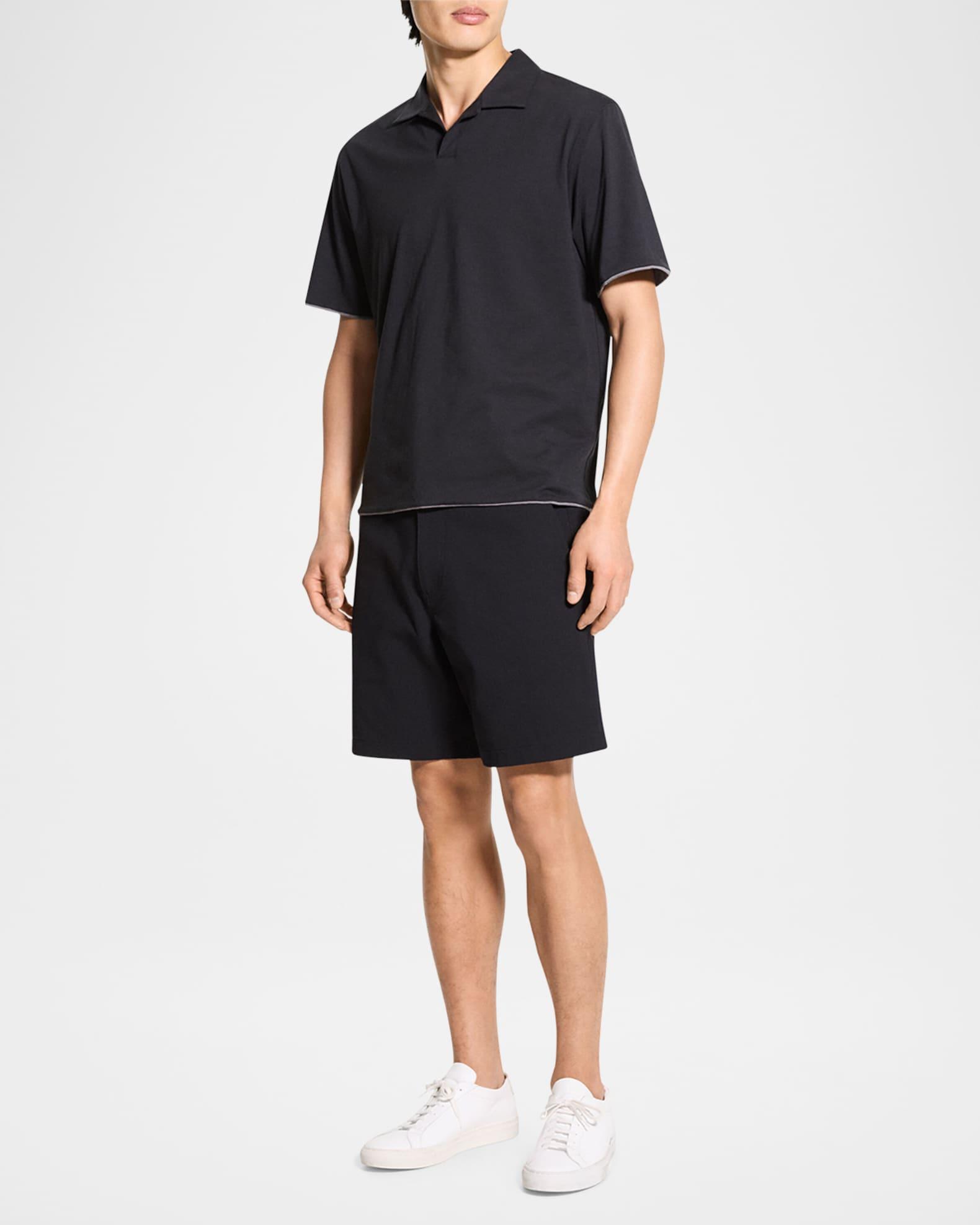 Men's Double-Layer Jersey Johnny Collar Polo Shirt Product Image