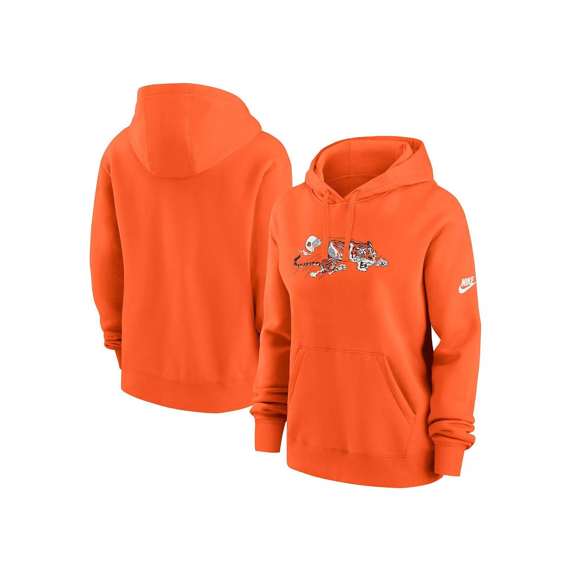 Women's Nike Orange Cincinnati Bengals Club Fleece Pullover Hoodie, Size: Medium Product Image