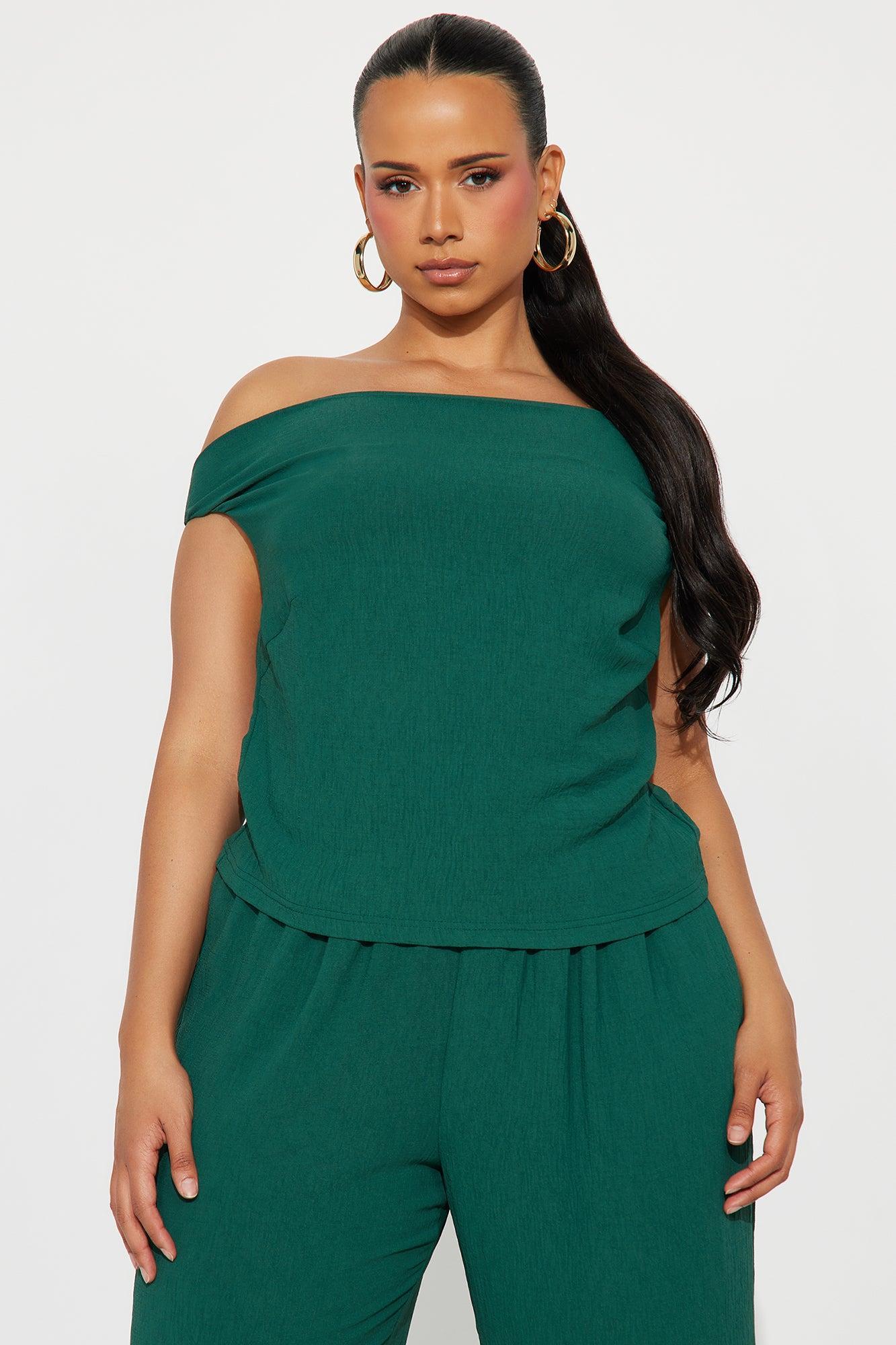Ana Off Shoulder Pant Set - Hunter Product Image