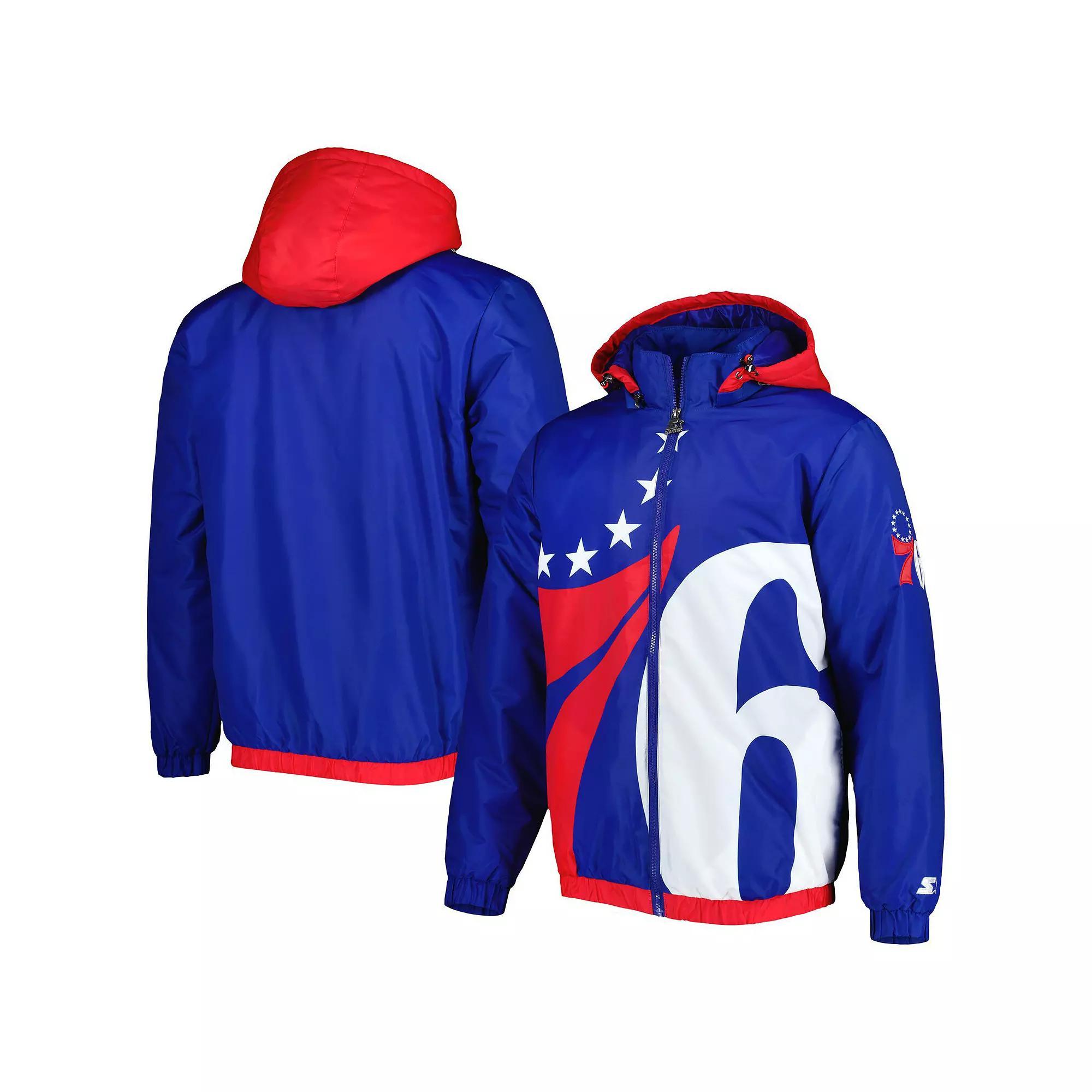 Men's Starter Royal Philadelphia 76ers The Triple Double Full-Zip Hoodie Jacket, Size: Large, 76r Blue Product Image