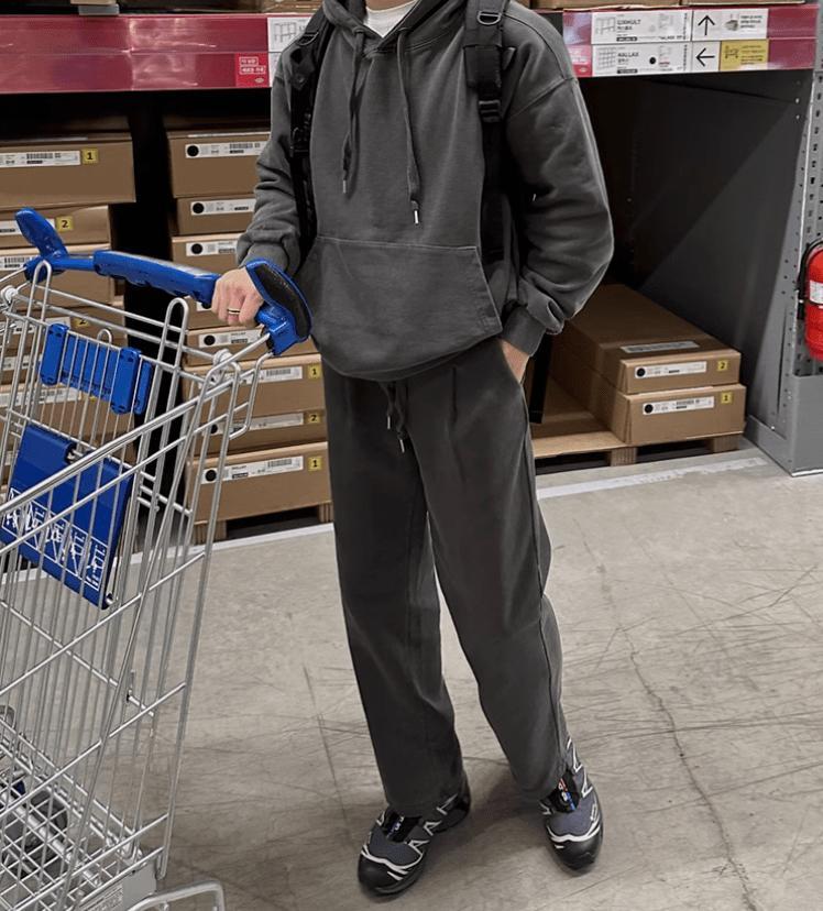 RT No. 11518 GRAY PULLOVER HOODIE & CASUAL SWEATPANTS Product Image