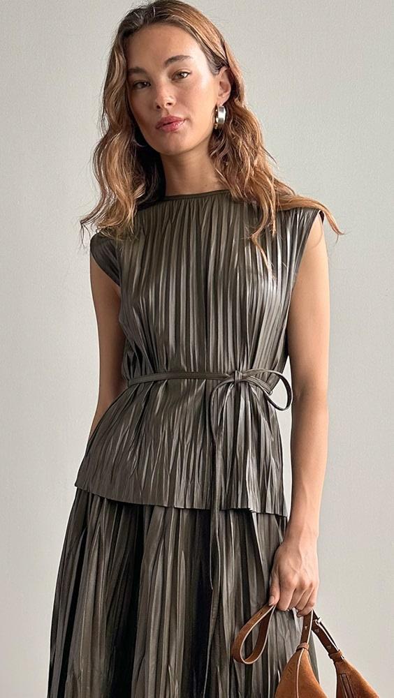 Proenza Schouler White Label Lyra Top in Faux Leather | Shopbop Product Image