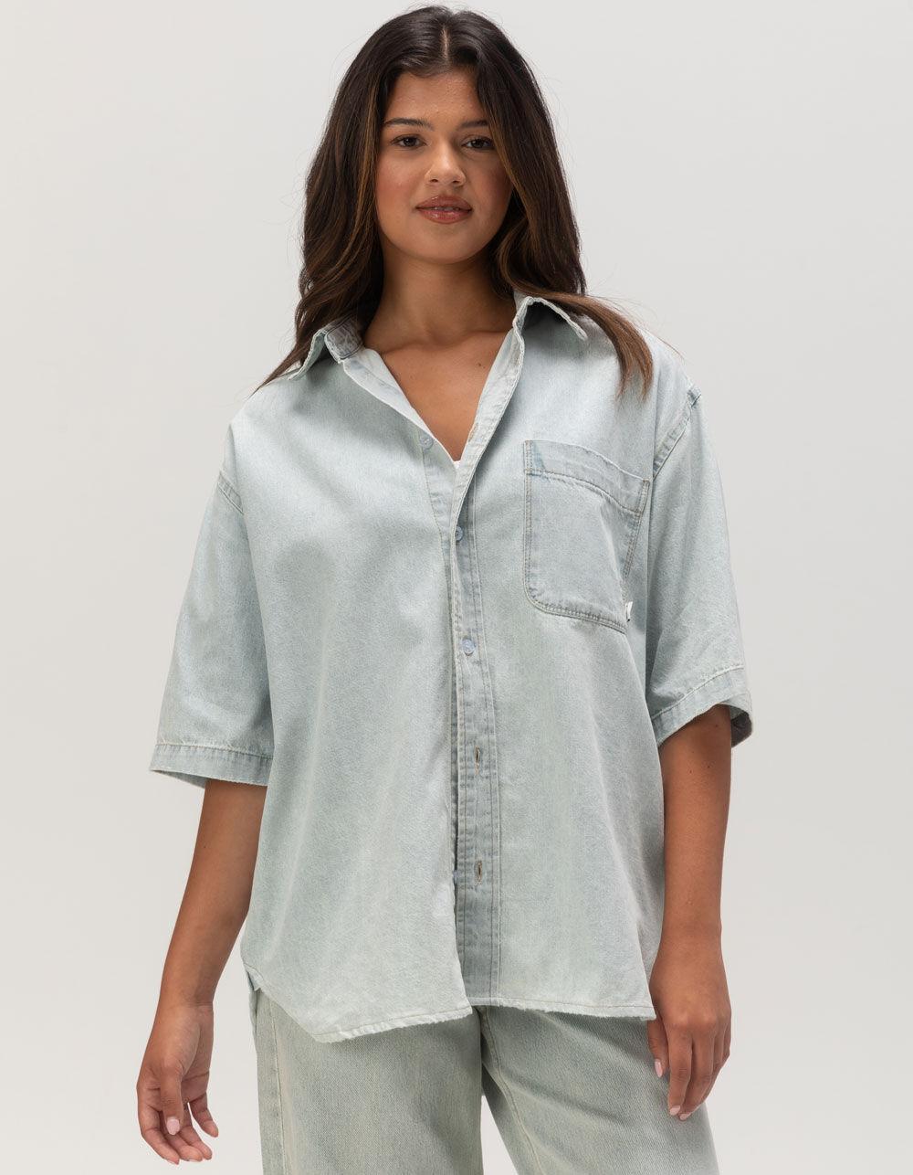 THRILLS Darian Womens Denim Shirt - DENIM Product Image
