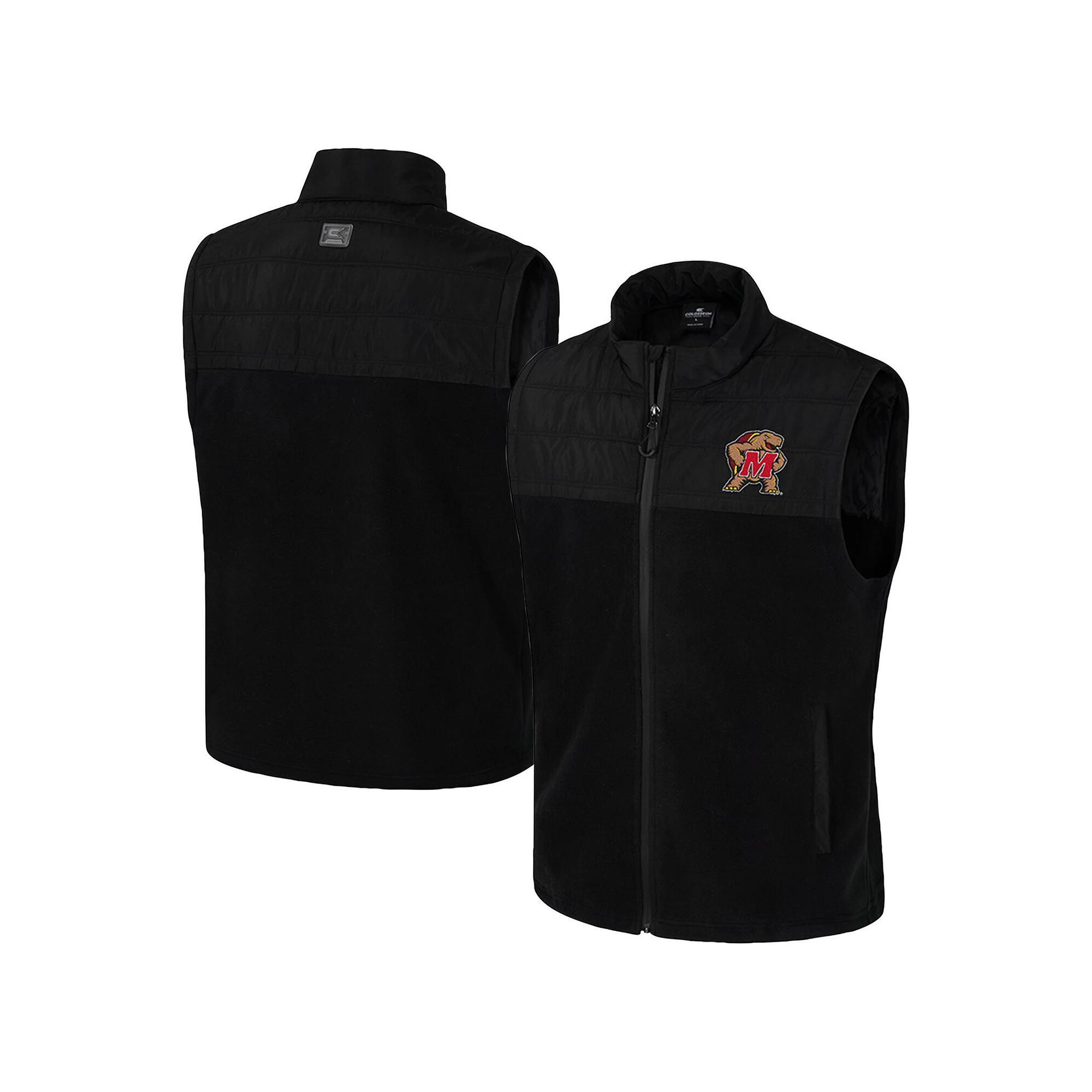 Men's Colosseum  Black Michigan State Spartans Block The Sun Full-Zip Vest, Size: Medium Product Image