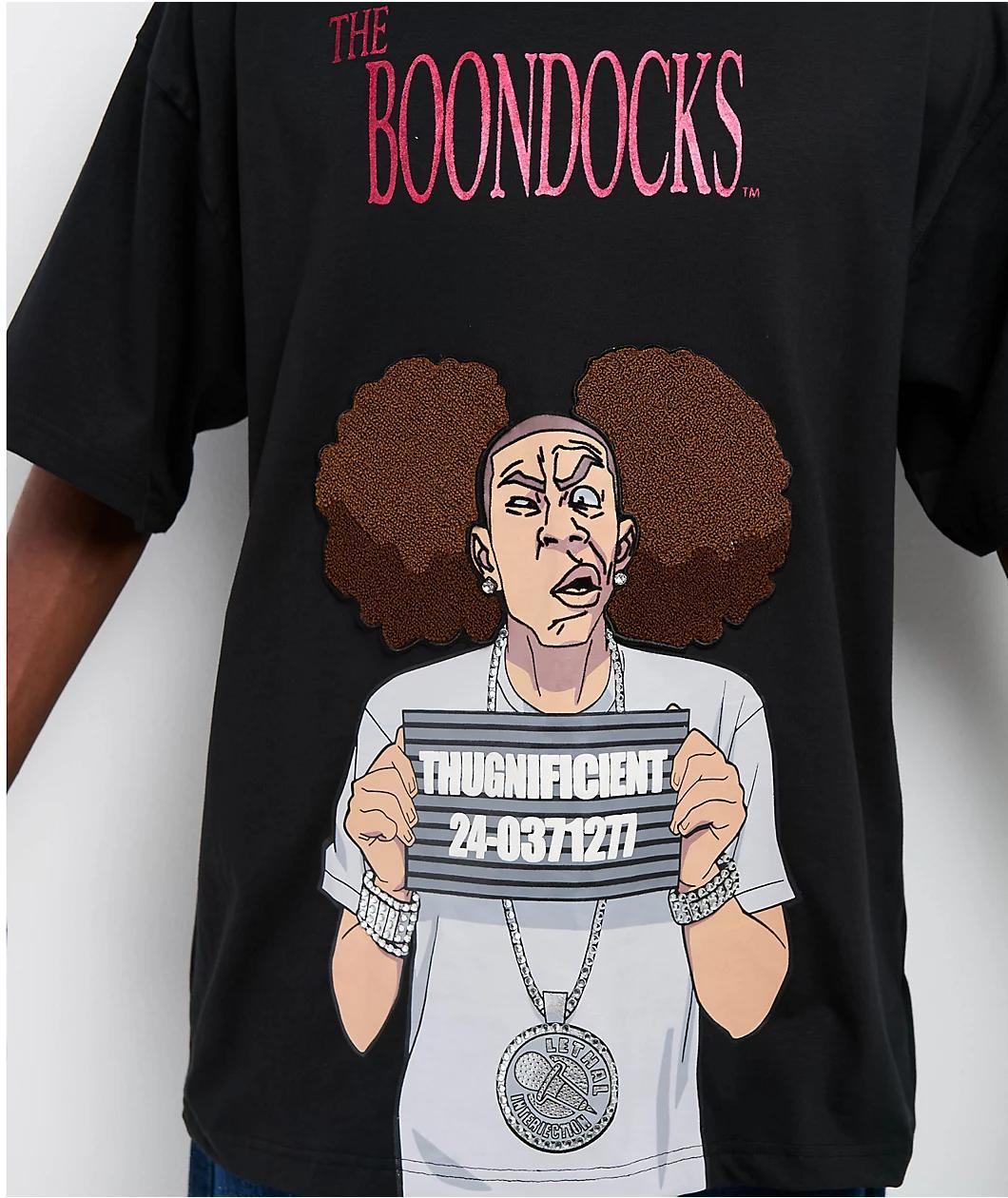 The Boondocks Thugnificent Mugshot Black T-Shirt Product Image