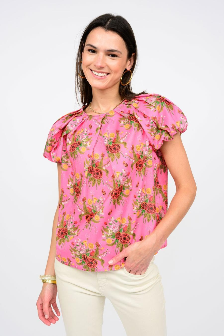Pleated Neck Top Product Image