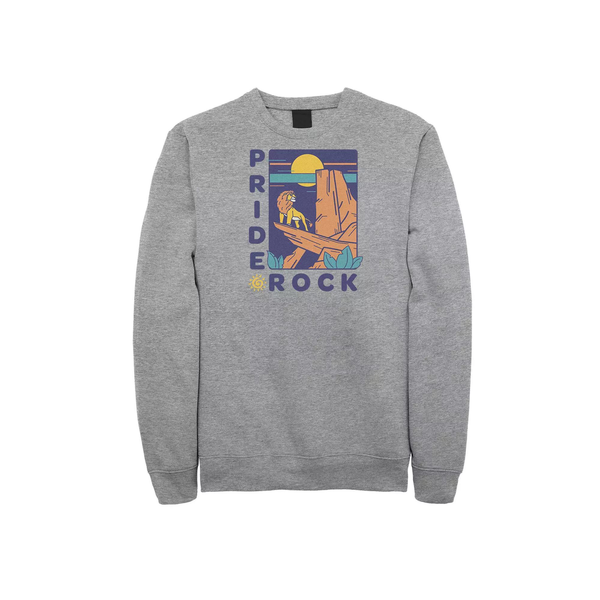 Disney's The Lion King Simba Men's Pride Rock Simple Text Sweatshirt, Size: Small, Athletic Grey Product Image