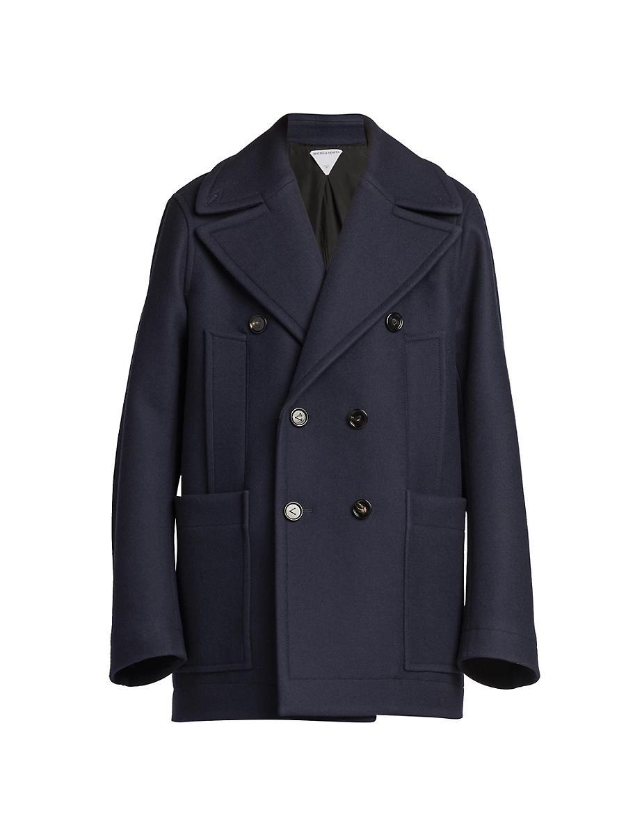 Womens Felted Wool Double-Breasted Coat Product Image