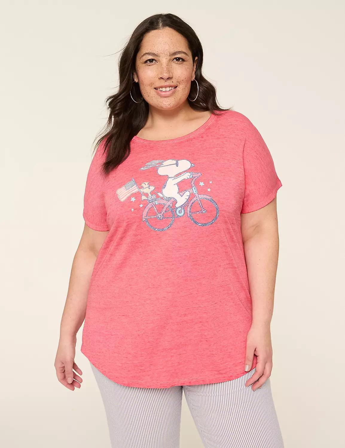 Glitter Snoopy Americana Dolman-Sleeve Graphic Tee Product Image