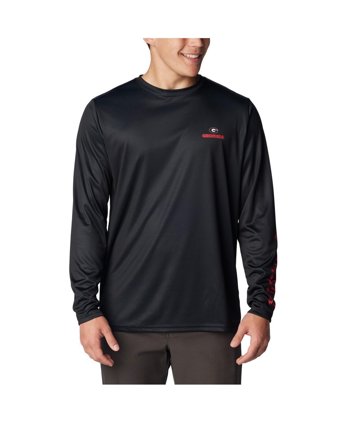 Men's Columbia Black Georgia Bulldogs Terminal Shot Omni-Shade Long Sleeve T-Shirt, Size: Large Product Image