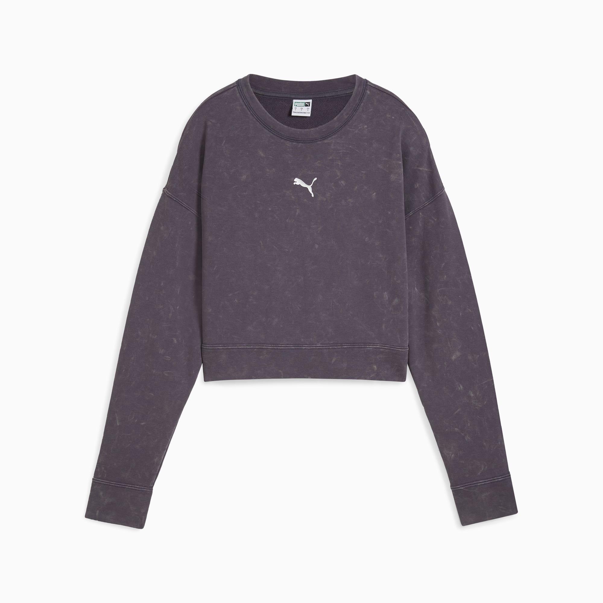 PUMA DARE TO Relaxed Washed Crew Women in Galactic Grey Product Image