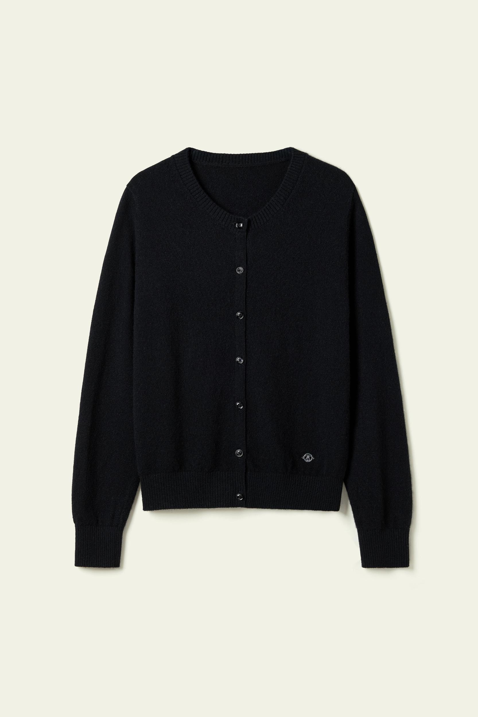 Cashmere Fitted Crew Neck Cardigan Product Image