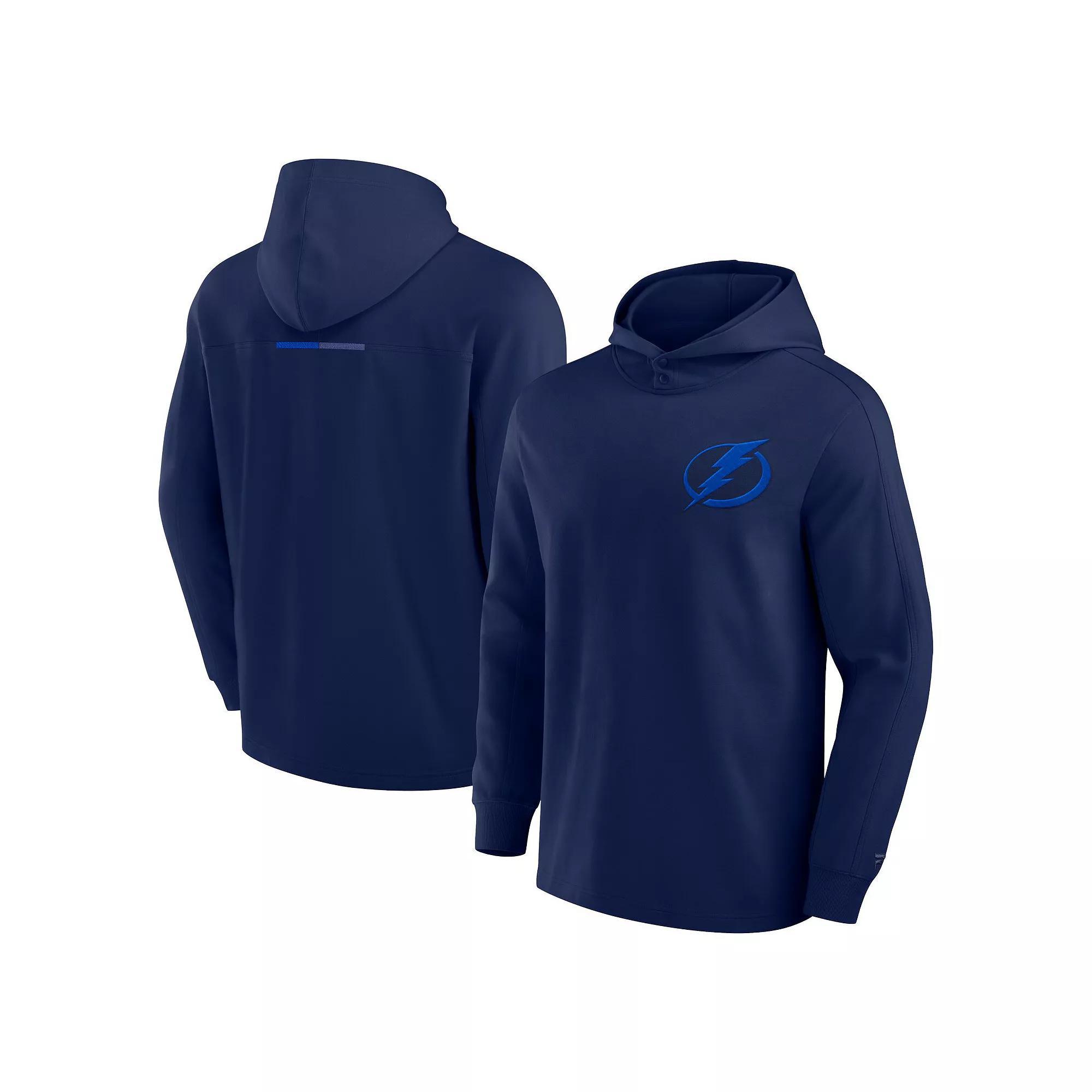 Men's Fanatics Navy Tampa Bay Lightning Elements Lightweight Tri-Blend Fleece Hoodie, Size: Medium, Lgh Blue Product Image