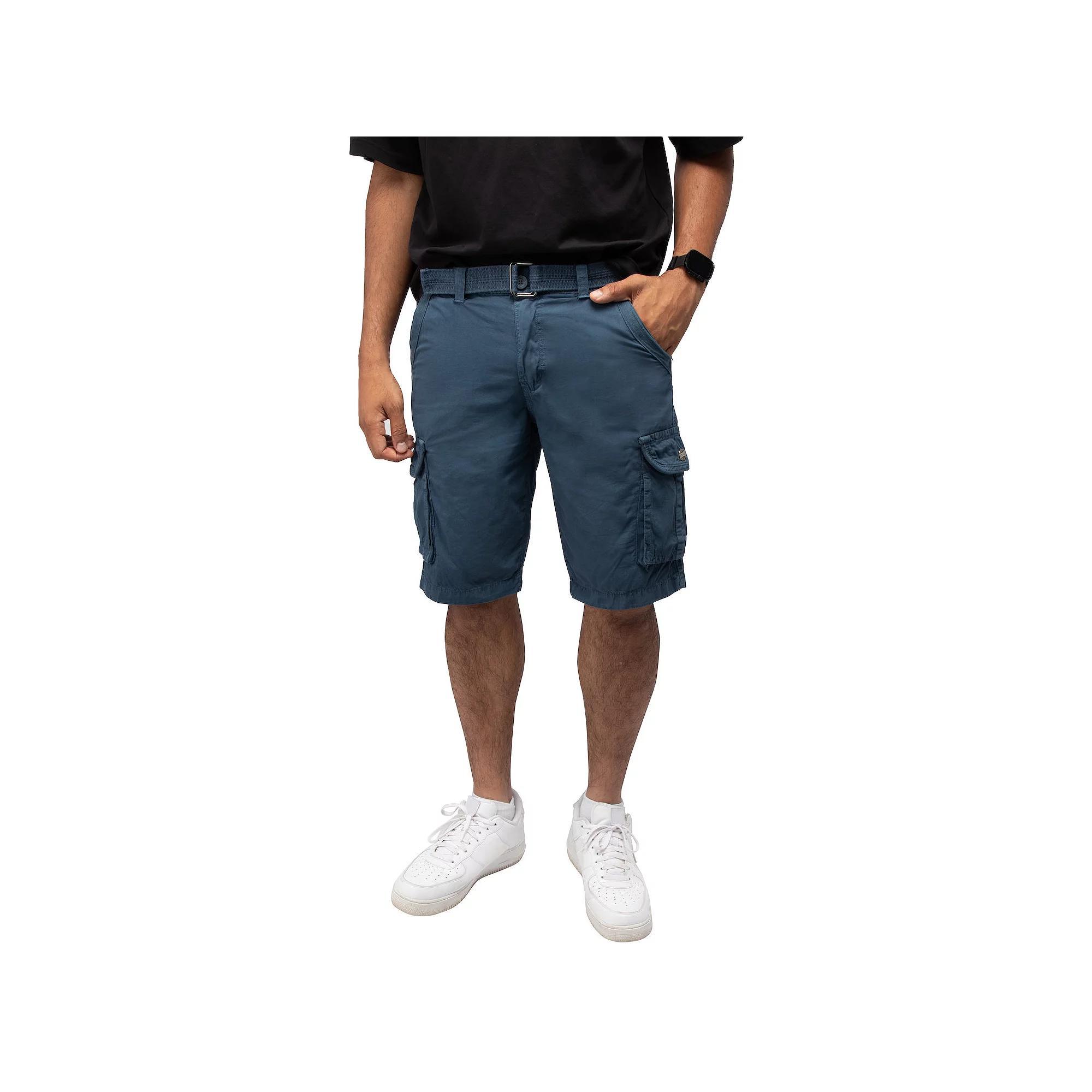 Men's RAW X by Xray Regular-Fit Belted Button Cargo Shorts, Size: 42, Majolica Blue Product Image