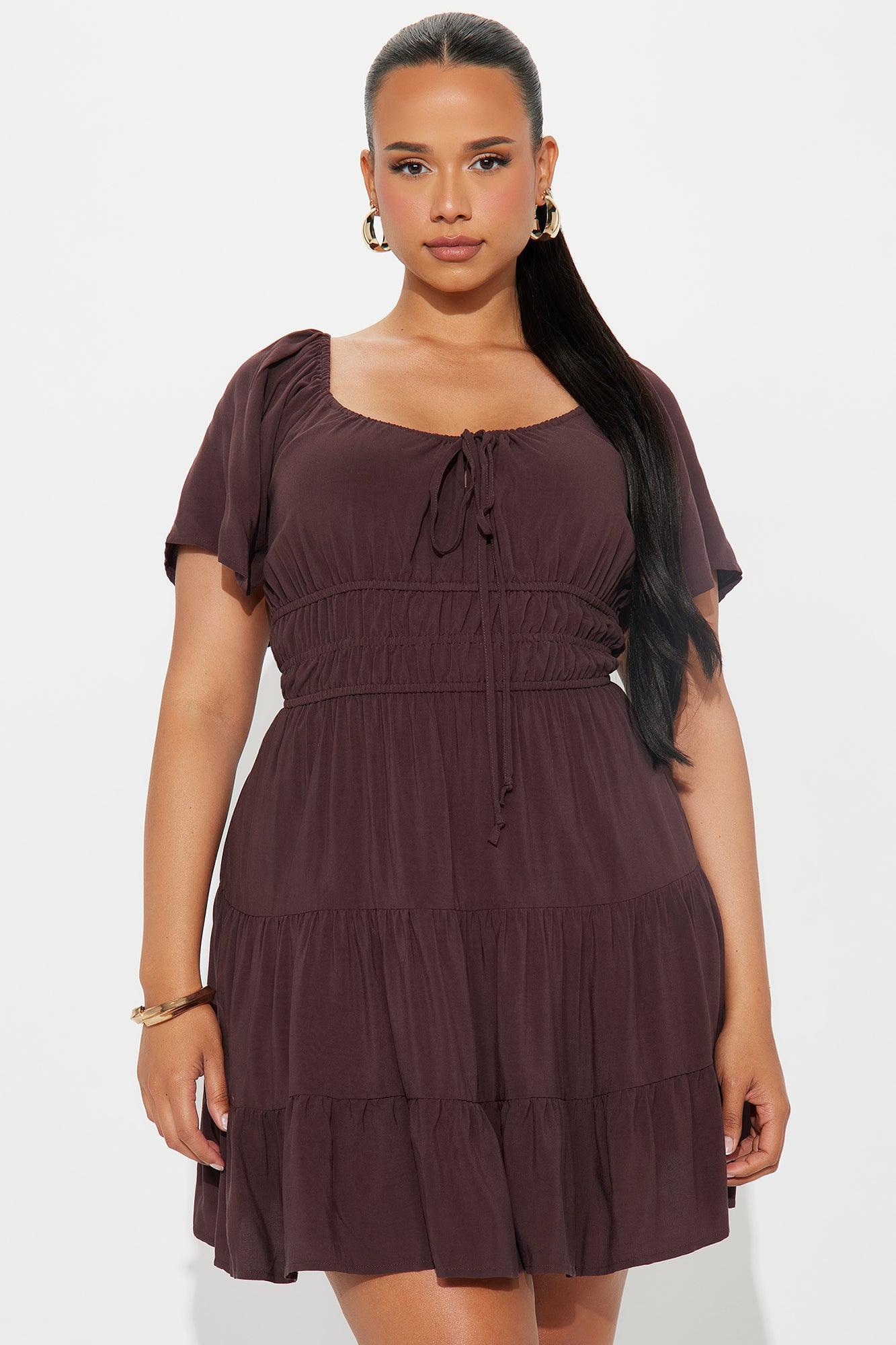 Bloomin Beauty Mini Dress - Chocolate Product Image