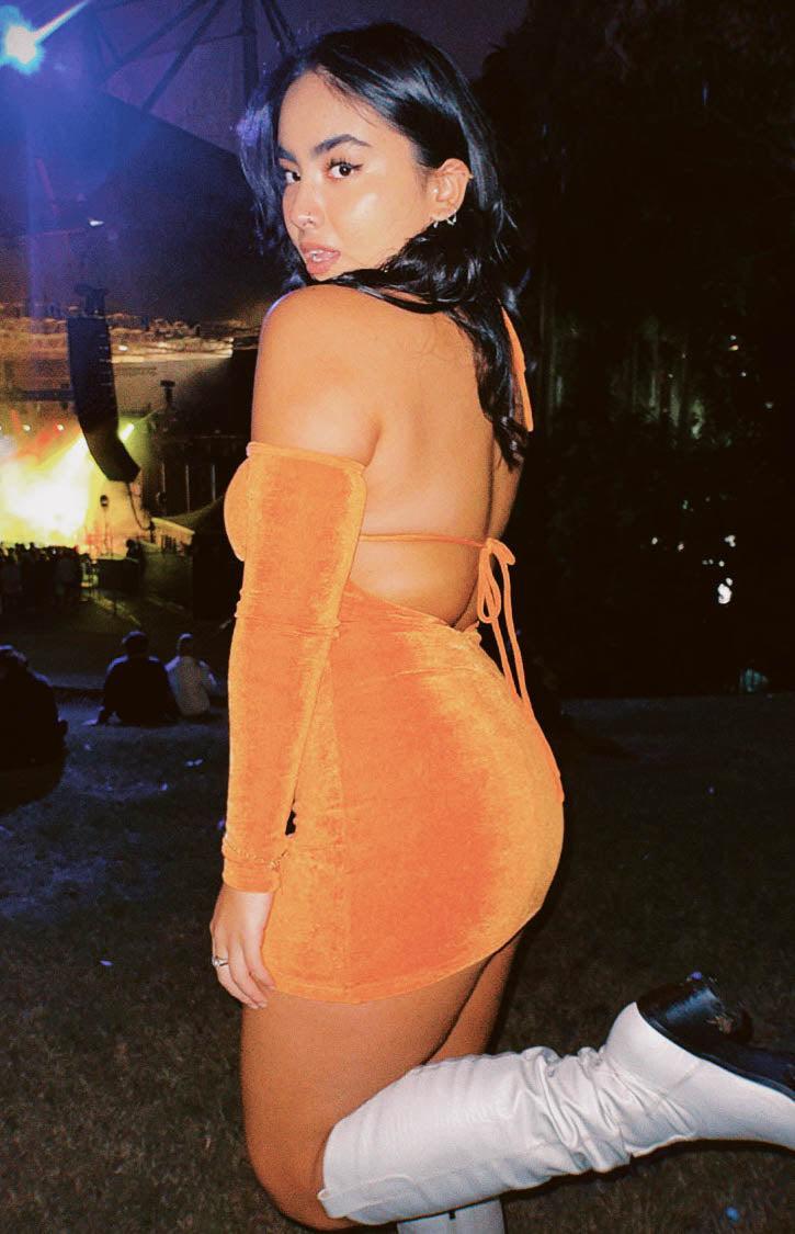Everlee Orange Mini Dress Product Image