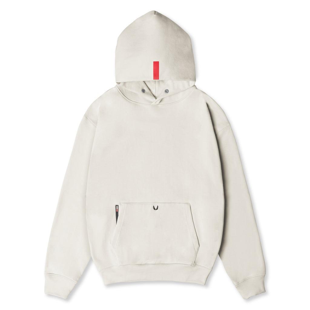 0874. Tech-Terry™ Zip Pocket Hoodie - Stone/Black "OTWR" Product Image