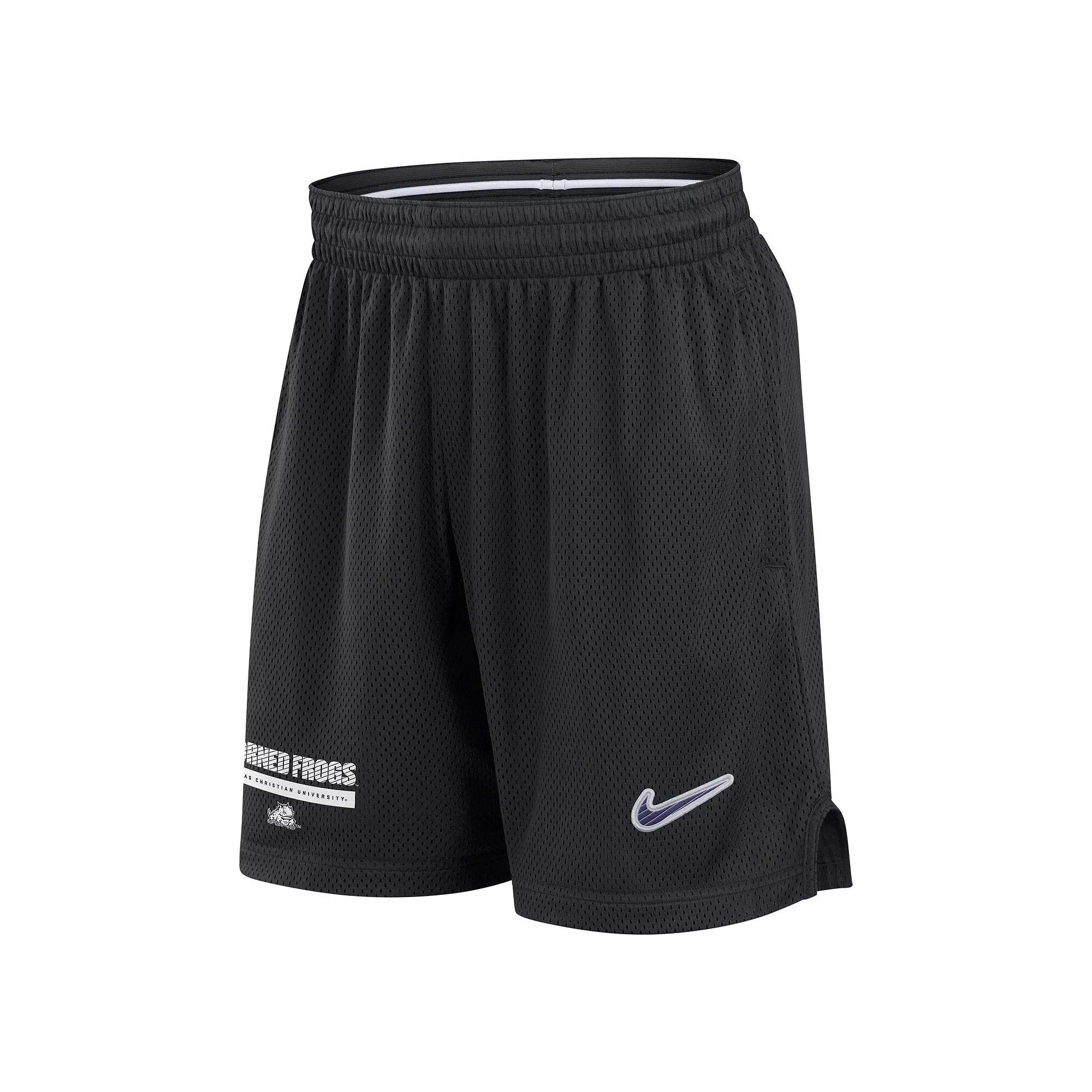 Men's Nike Black TCU Horned Frogs 2024 Sideline Mesh Shorts, Size: 2XL Product Image