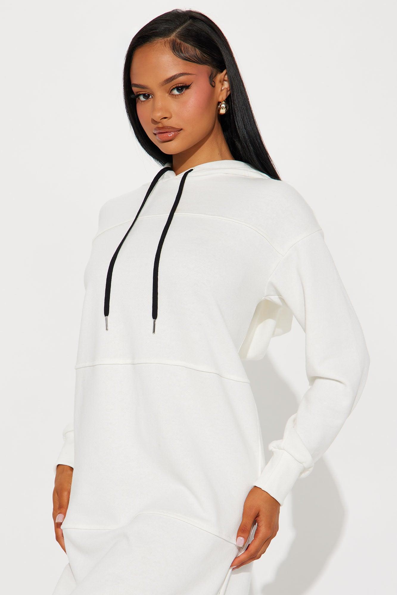 Kaya Sweatshirt Maxi Dress - White Product Image