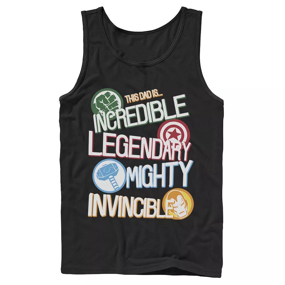 Men's Marvel Avengers Father's Day Dad Words Tank Top, Size: XL, Black Product Image
