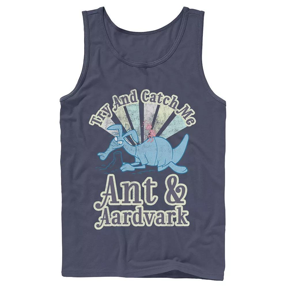 Men's Pink Panther Ant And Aardvark Try And Catch Me Tank Top, Size: Small, Blue Product Image