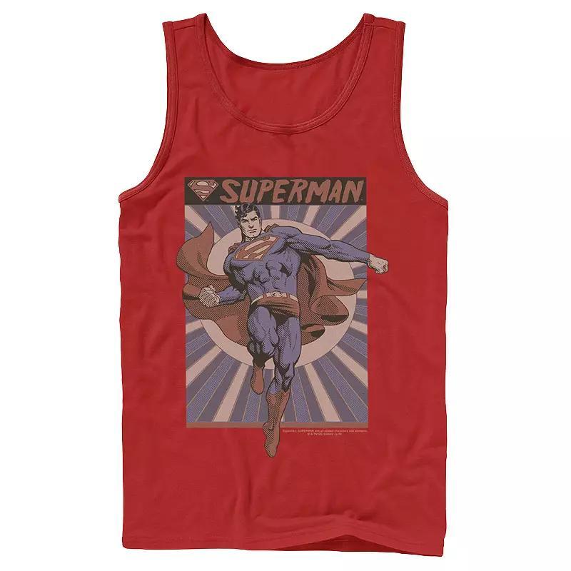 Men's DC Comics Superman Posed Pop Art Poster Tank Top, Size: Small, Blue Product Image