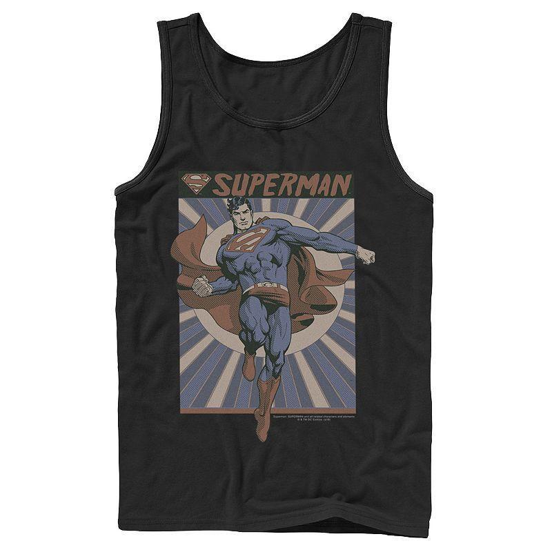 Men's DC Comics Superman Posed Pop Art Poster Tank Top, Size: Large, White Product Image