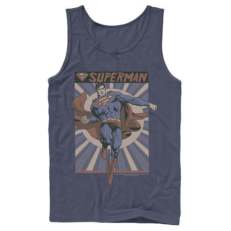 Men's DC Comics Superman Posed Pop Art Poster Tank Top, Size: Small, Blue Product Image