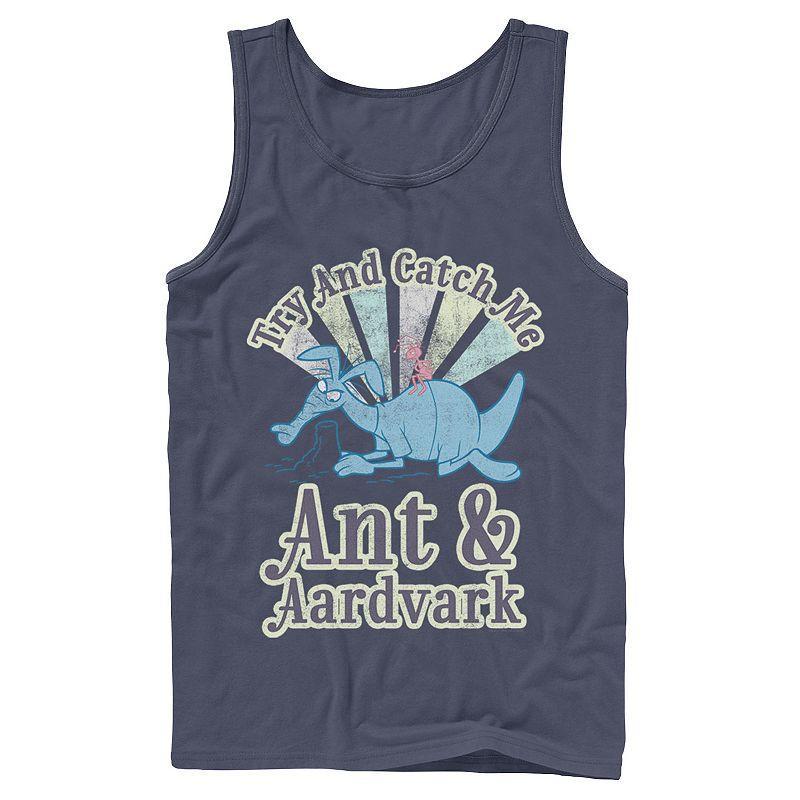 Men's Pink Panther Ant And Aardvark Try And Catch Me Tank Top, Size: Small, Blue Product Image