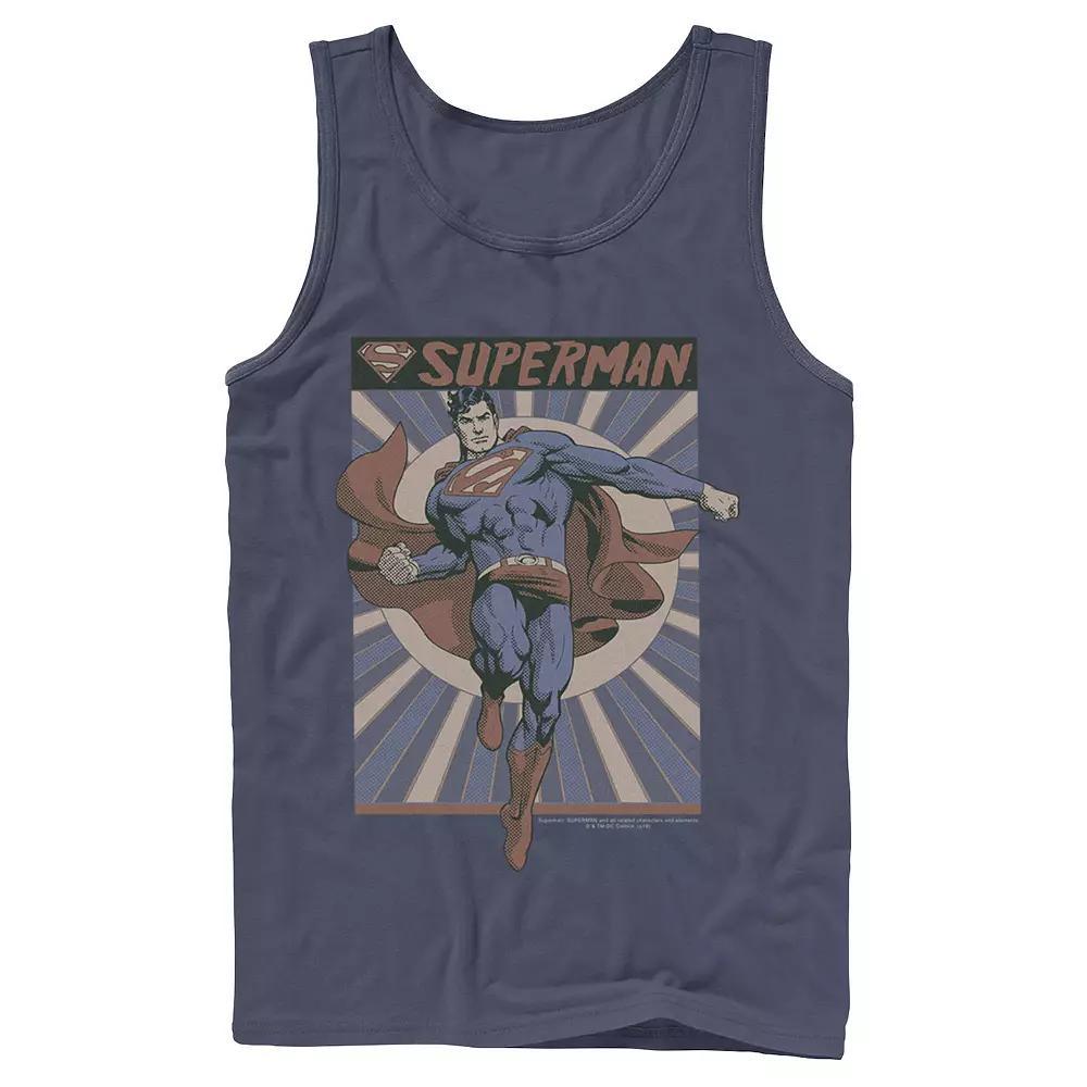 Men's DC Comics Superman Posed Pop Art Poster Tank Top, Size: Small, Blue Product Image