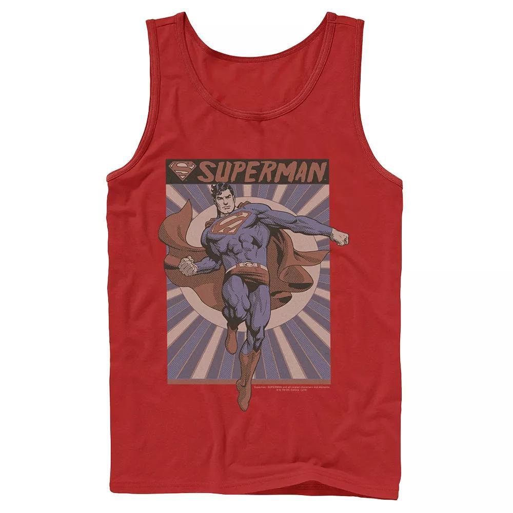 Men's DC Comics Superman Posed Pop Art Poster Tank Top, Size: Small, Blue Product Image