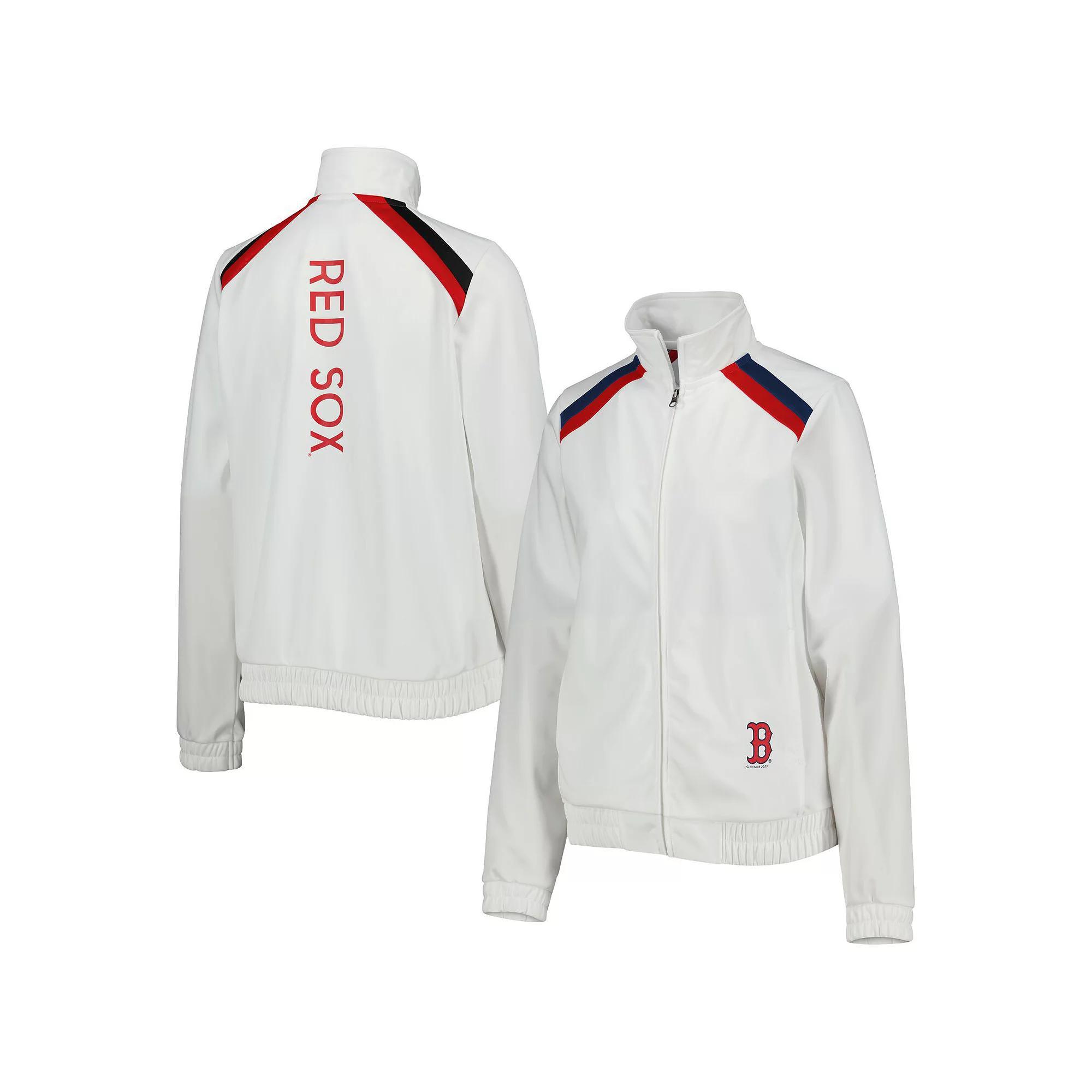 Women's G-III 4Her by Carl Banks White Boston Red Sox Red Flag Full-Zip Track Jacket, Size: 2XL Product Image