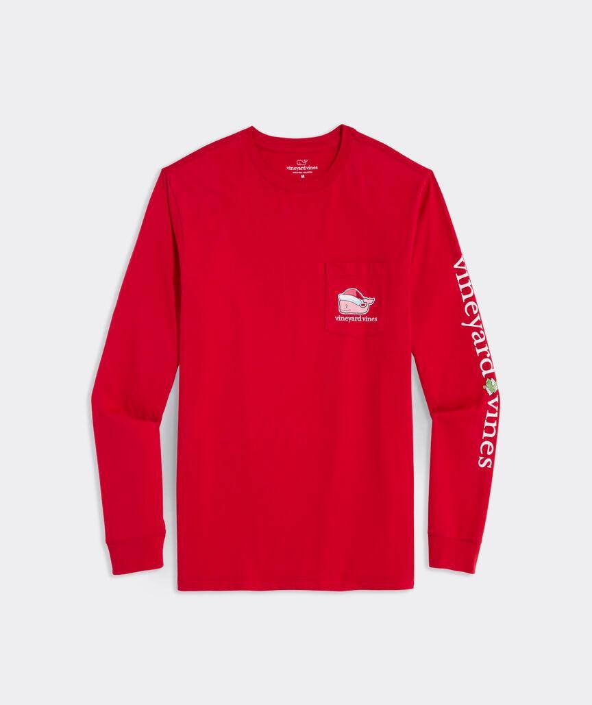 Santa Whale Long-Sleeve Pocket Tee Product Image