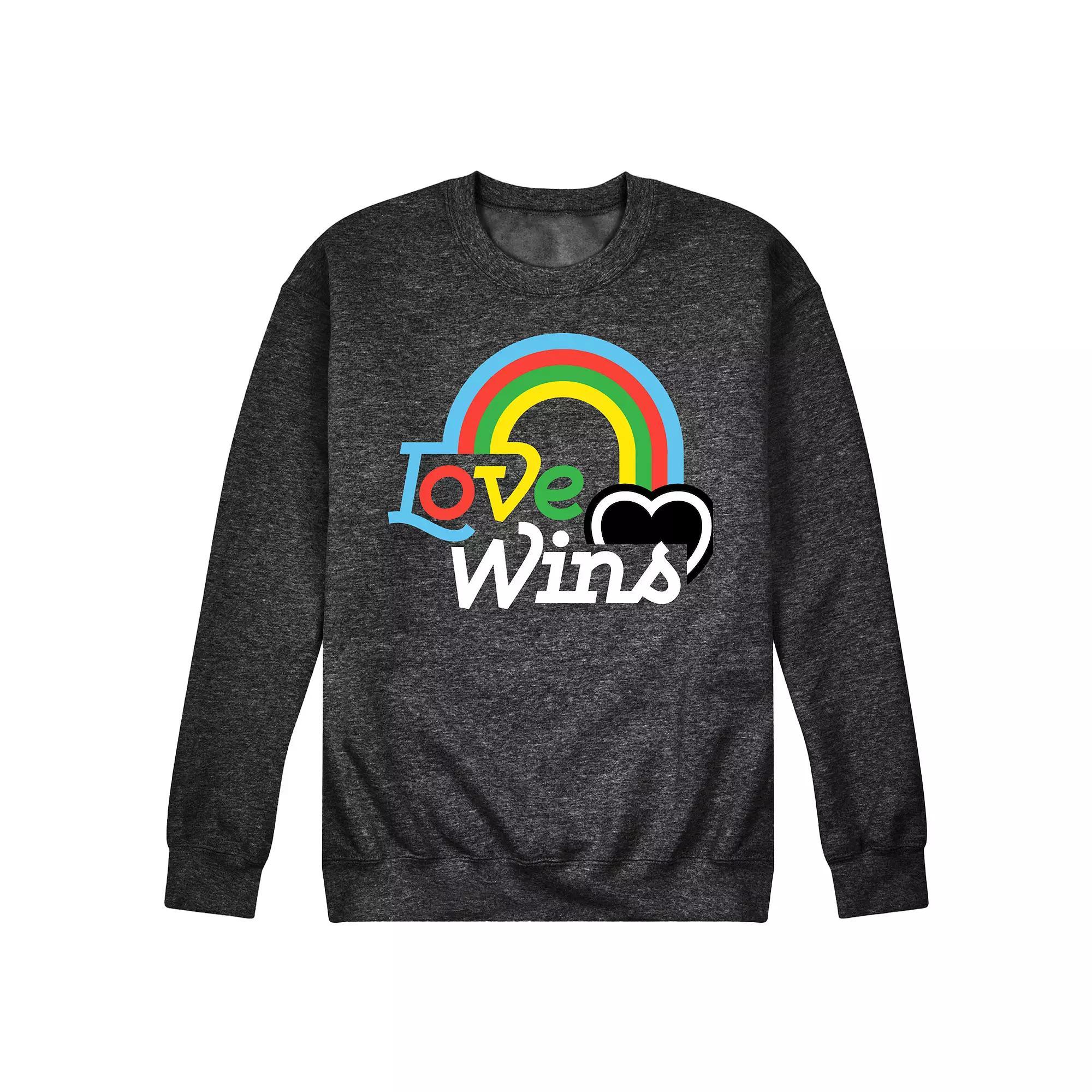 Men's Love Wins Fleece Sweatshirt, Size: XL, Heather Grey Product Image