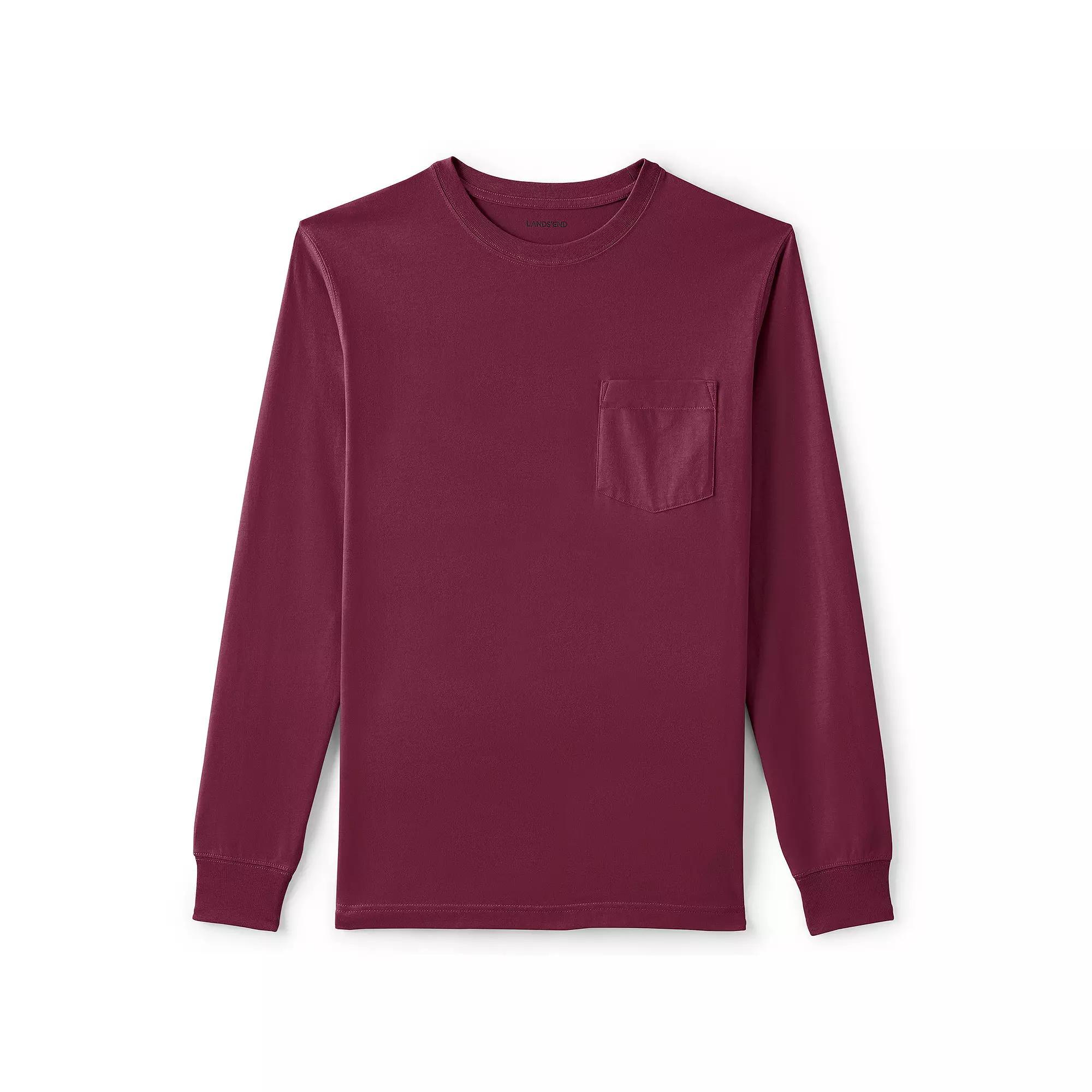 Men's Lands' End Super-T Henley, Size: XL, Black Product Image