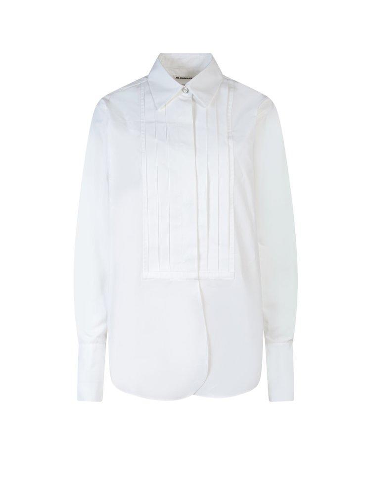 JIL SANDER Collared Button In White Product Image