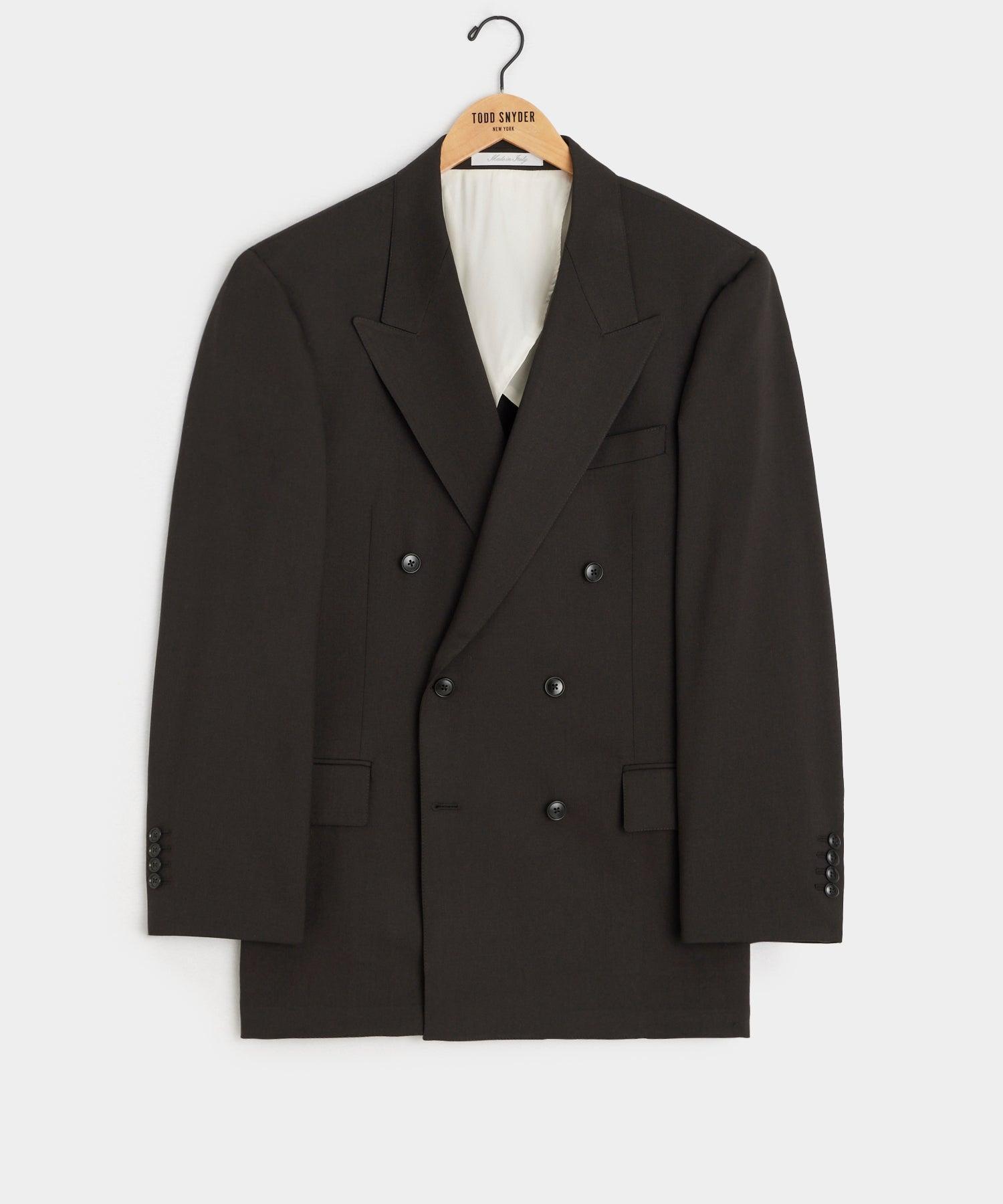 Italian Gabardine Wythe Jacket in Dark Brown Product Image