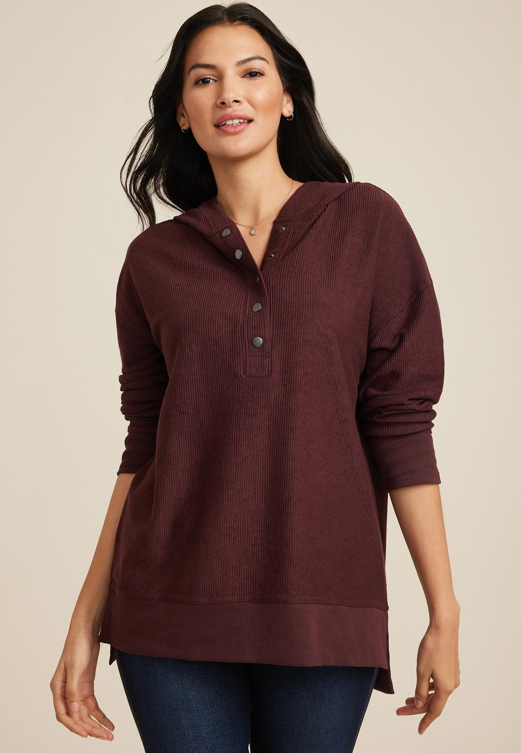 Corded Ribbed Hoodie Product Image