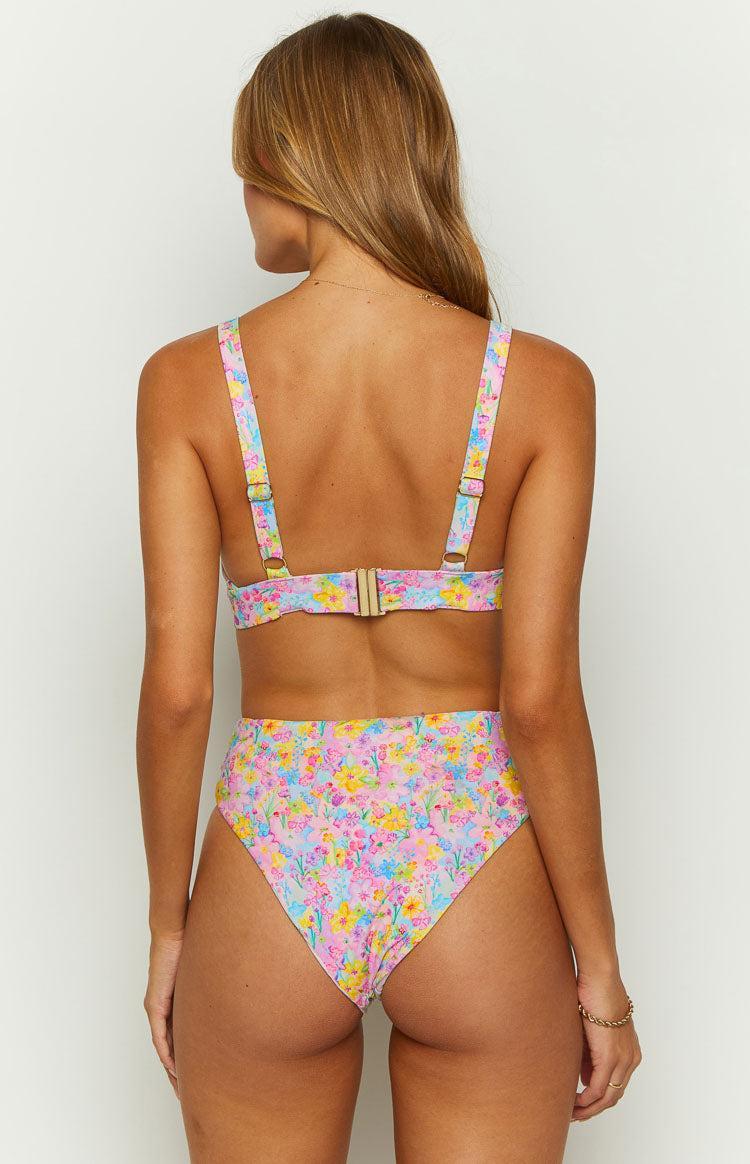 9.0 Swim Majorca Painted Floral High Waisted Bikini Bottoms Product Image