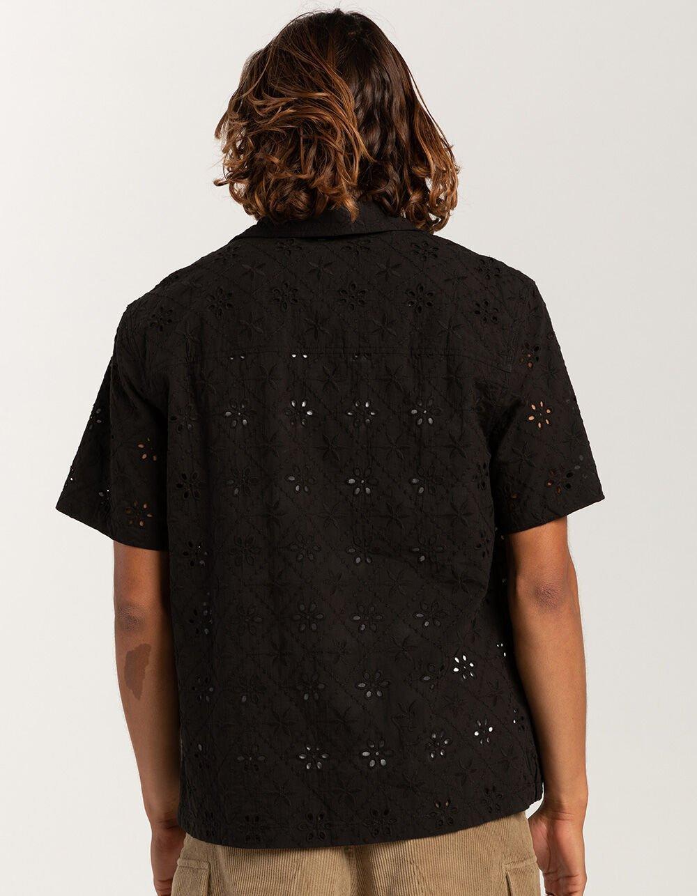 RSQ Mens Eyelet Camp Shirt - BLACK Product Image