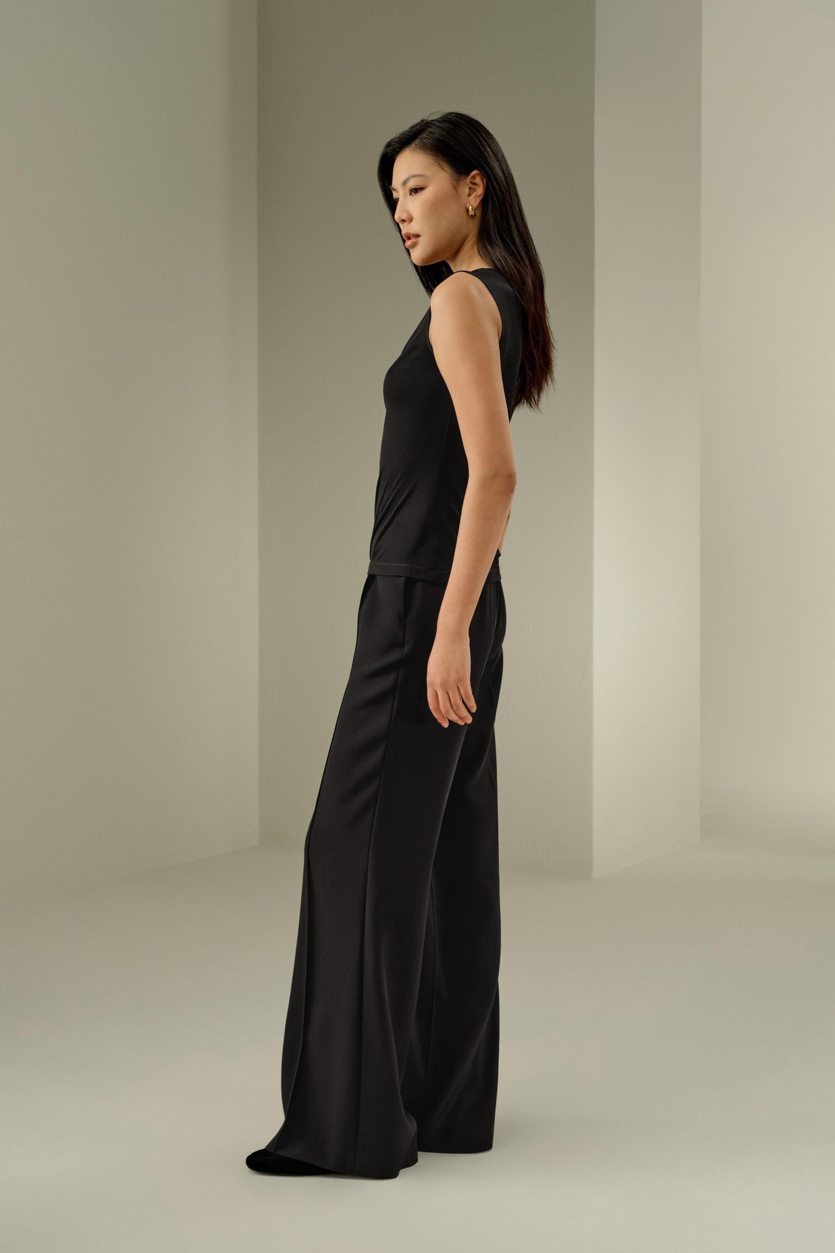 Silk Jersey Cowl-neck Sleeveless Top Product Image