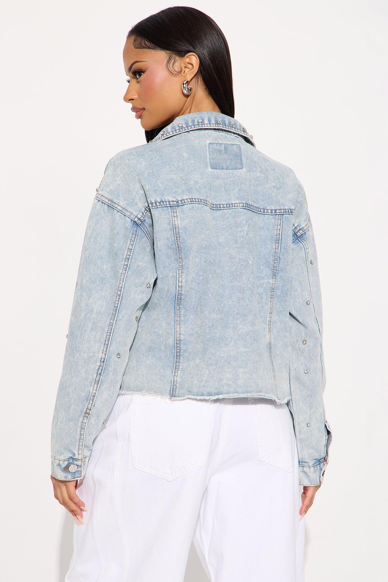Glitz And Glam Denim Jacket - Light Wash Product Image