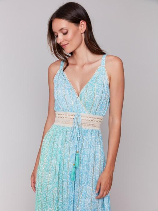 Charlie B printed maxi dress with tier C3202/203C Product Image