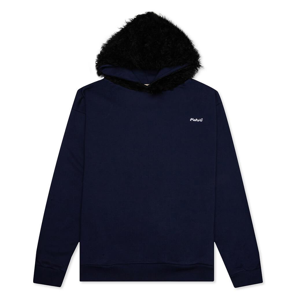 Brushed Bio Cotton Hooded Sweatshirt - Ink Male Product Image