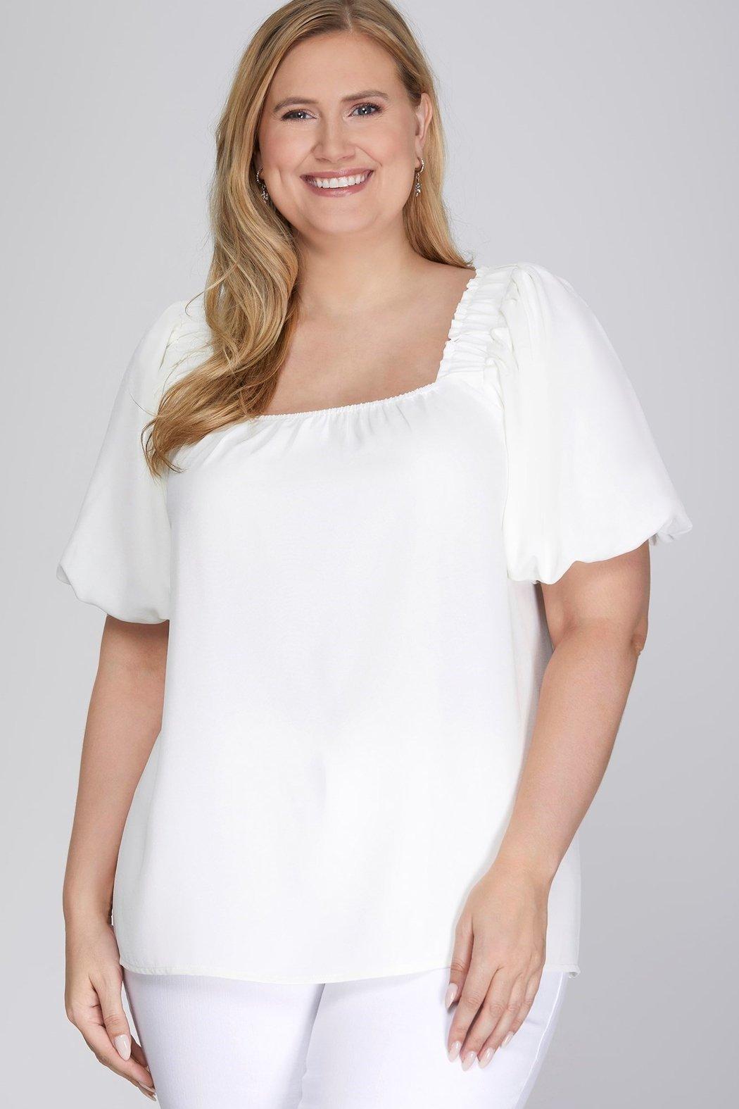 Puff Sleeve Square Neck Top Product Image