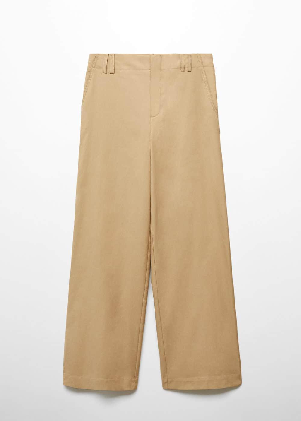Wideleg lyocell trousers - Women | MANGO USA Product Image