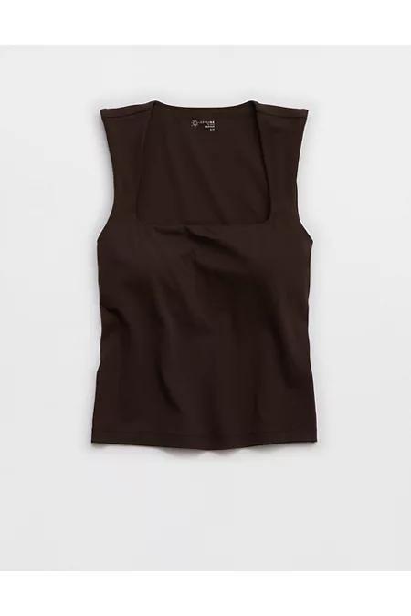 OFFLINE By Aerie Real Me Low Key Square Neck Tank Top Womens Product Image