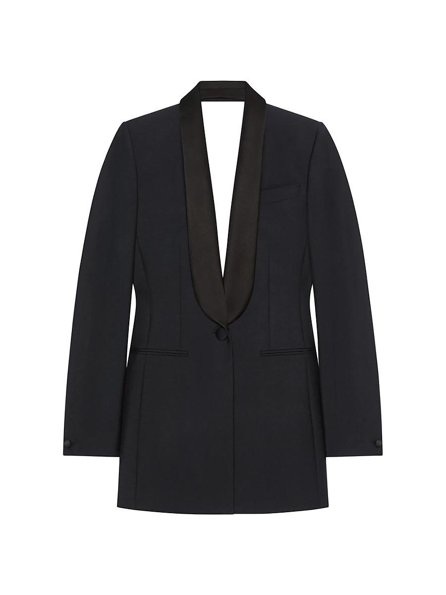 Womens Draped Jacket in Wool and Mohair Product Image