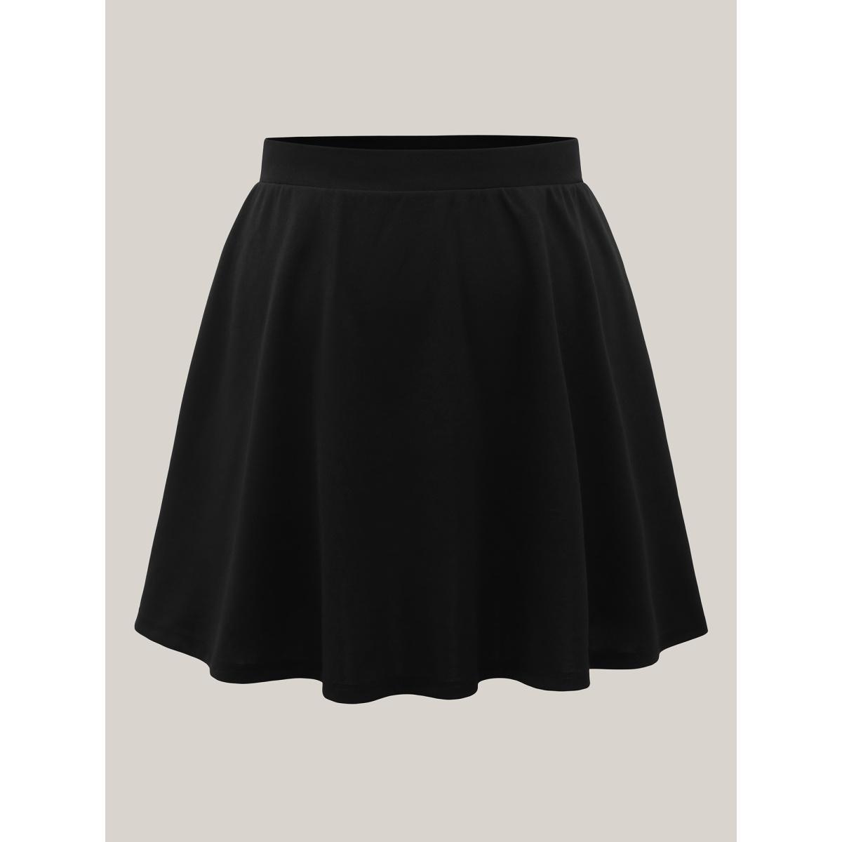 Plus Size Adjustable Waist Pleated Midi Skirt Women Black Elegant Bodycon Low stretch Side seam pocket Everyday Skirts BloomChic 22-24/3X Product Image