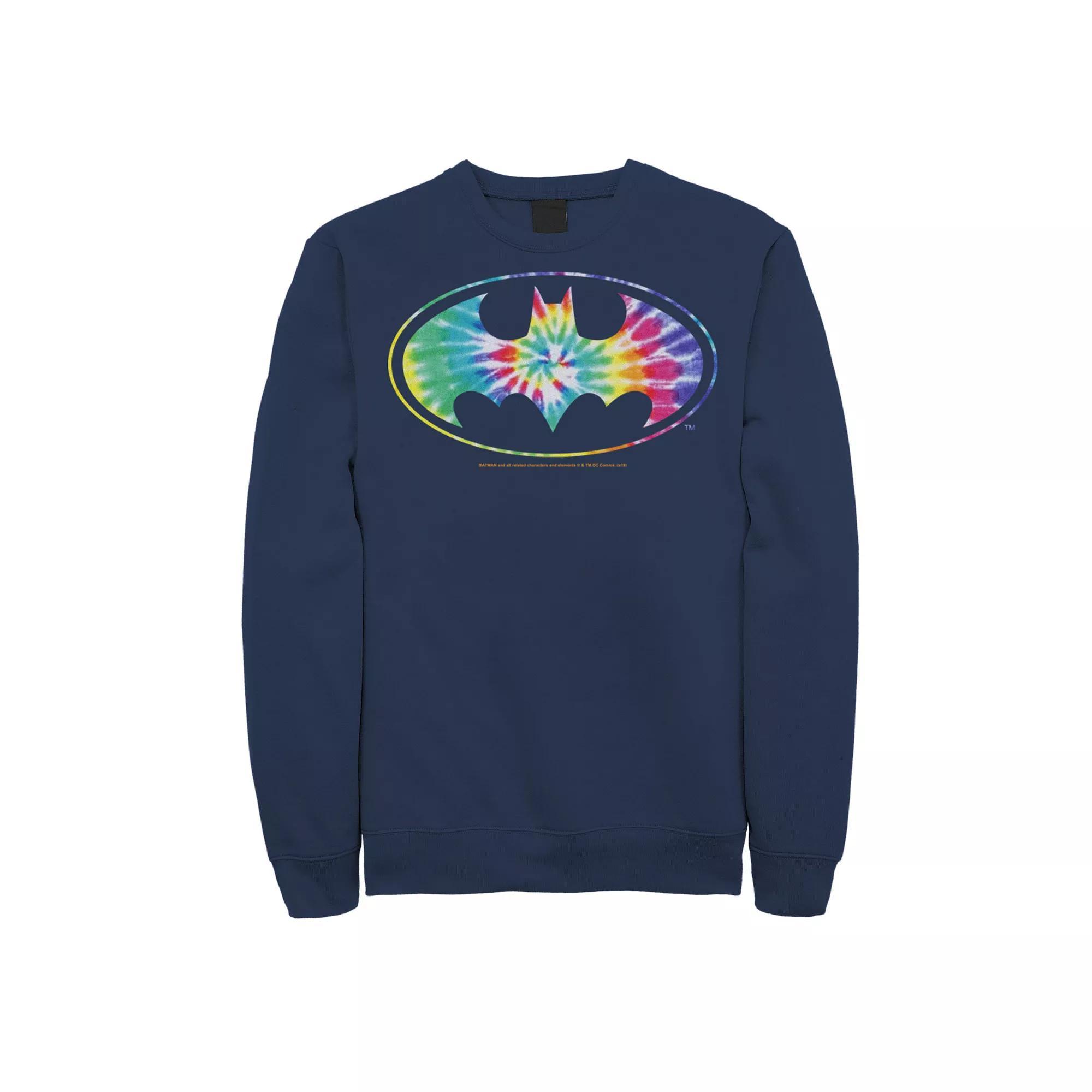 Mens DC Comics Batman Classic Tie Dye Bat Logo Sweatshirt Product Image